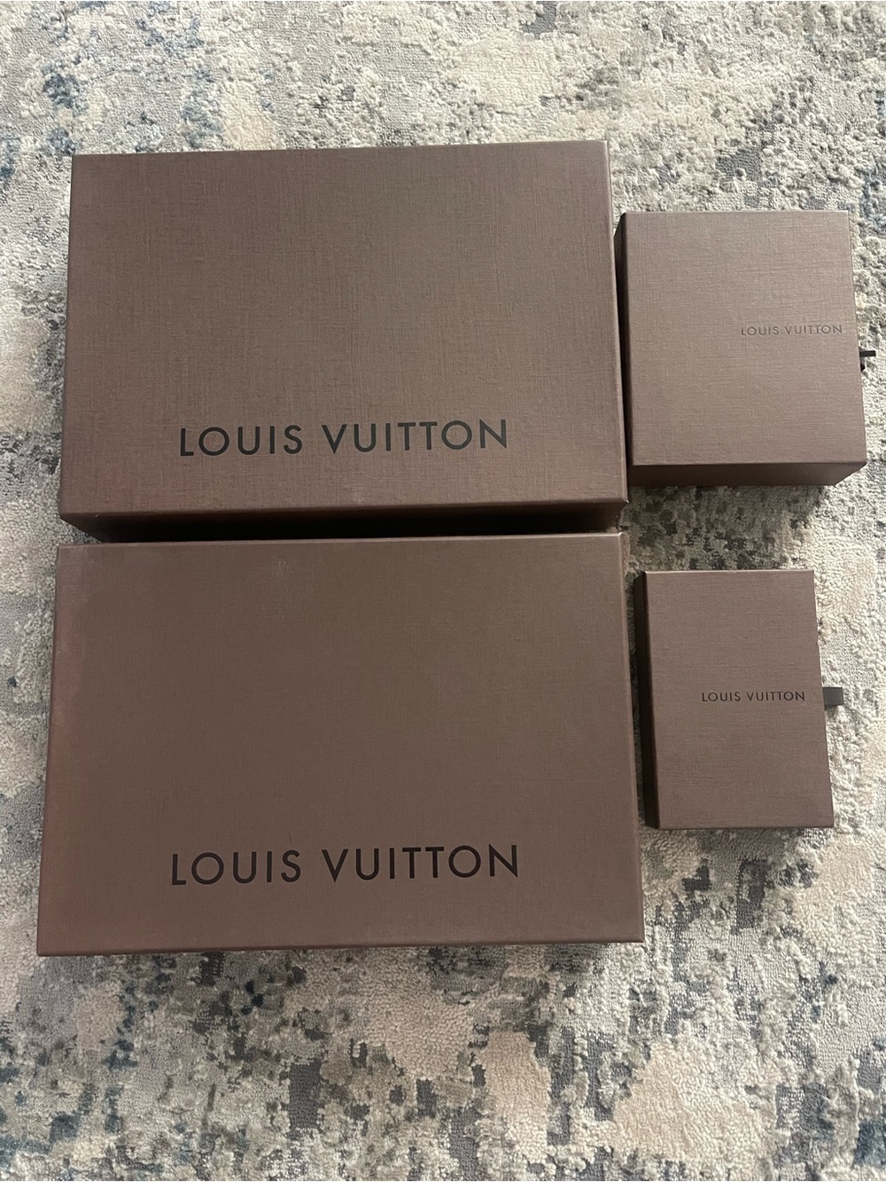 Louis Vuitton Brown Logo Gift Box Set of 4